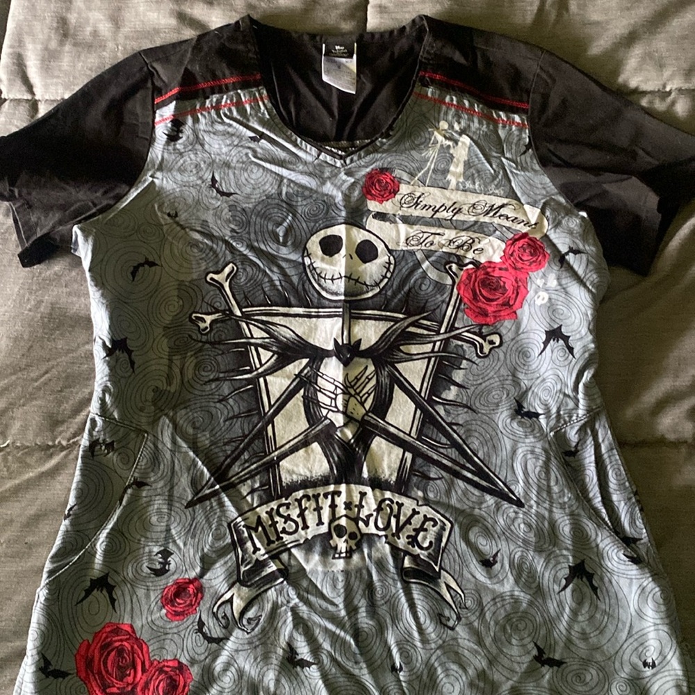 Disney The Nightmare Before Christmas Small Women’s Scrub Top